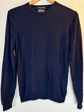 Men's Navy Crewneck Sweater - Classic Lightweight Pullover